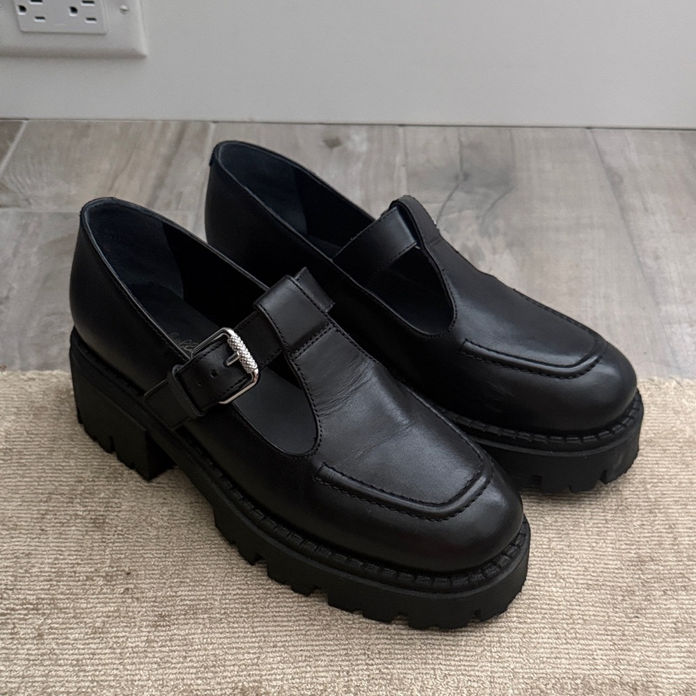 Seychelles Black Chunky Mary Jane Loafers
